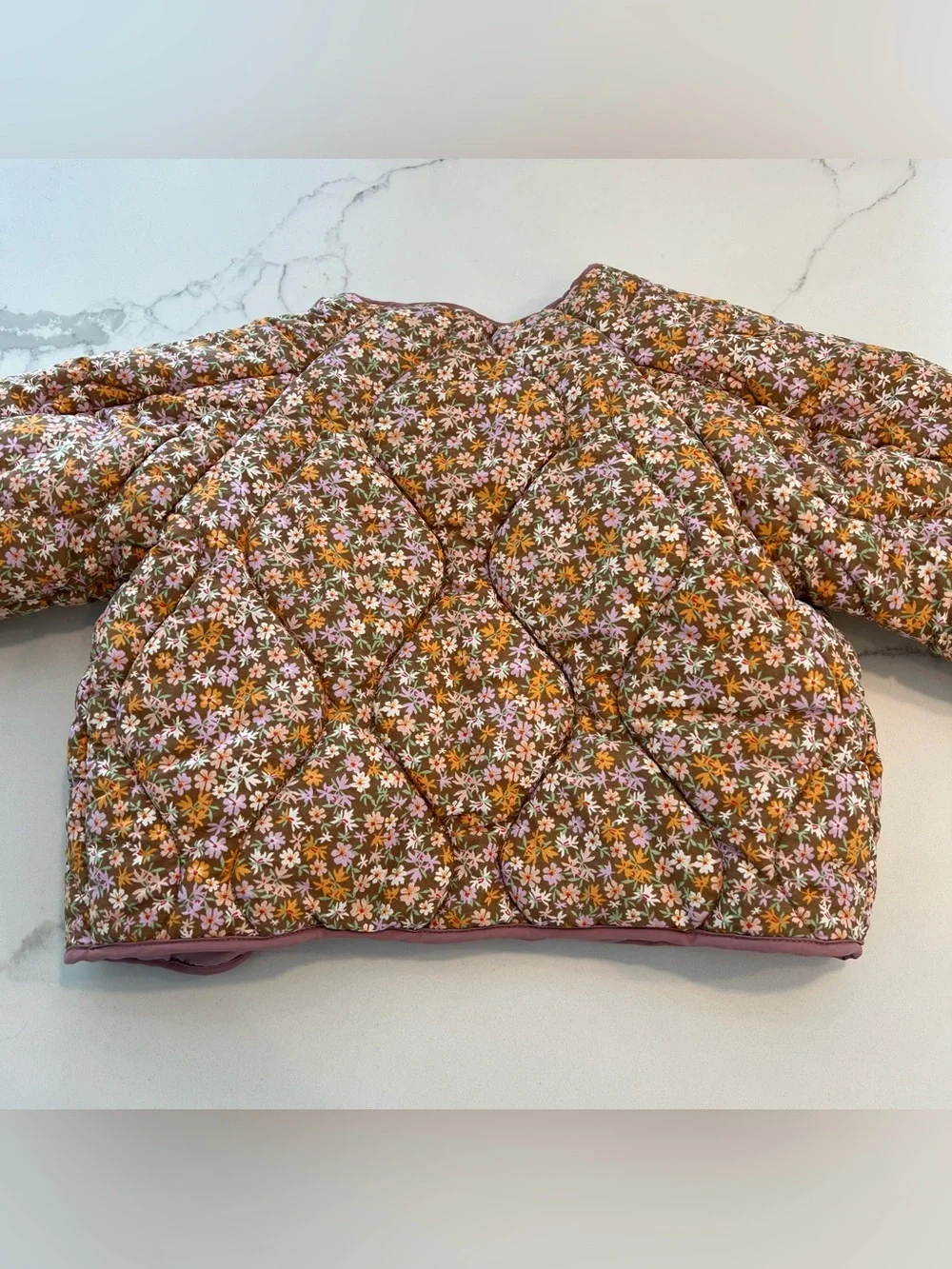 ZARA KIDS Floral Quilted Puffer Jacket - Size 1 1/2 Years